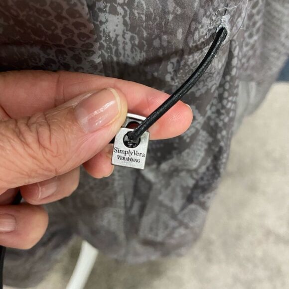 Vera Wang Simply Vera Gray Snakeskin Packable Nylon Blend Windbreaker Jacket Med - Picture 4 of 6